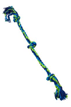 Hračka pes Buster dent rope 3 uzly modrá limetková 91cm XL