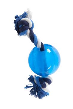 Hračka pes Buster Strong Ball s provazem světle modrá L