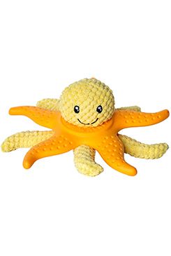 Octopus & Starfish hračka pes plyš TPR oranžová 27cm Kiwi