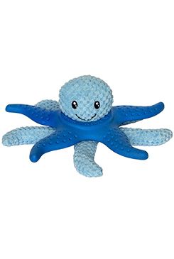 Octopus & Starfish hračka pes plyš TPR modrá 27cm Kiwi