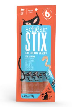 Levně Schesir Cat pochoutka stix liquid snack losos 6x15g