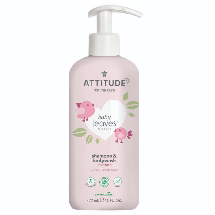 Levně Attitude Dětské tělové mýdlo a šampon bez vůně 473 ml